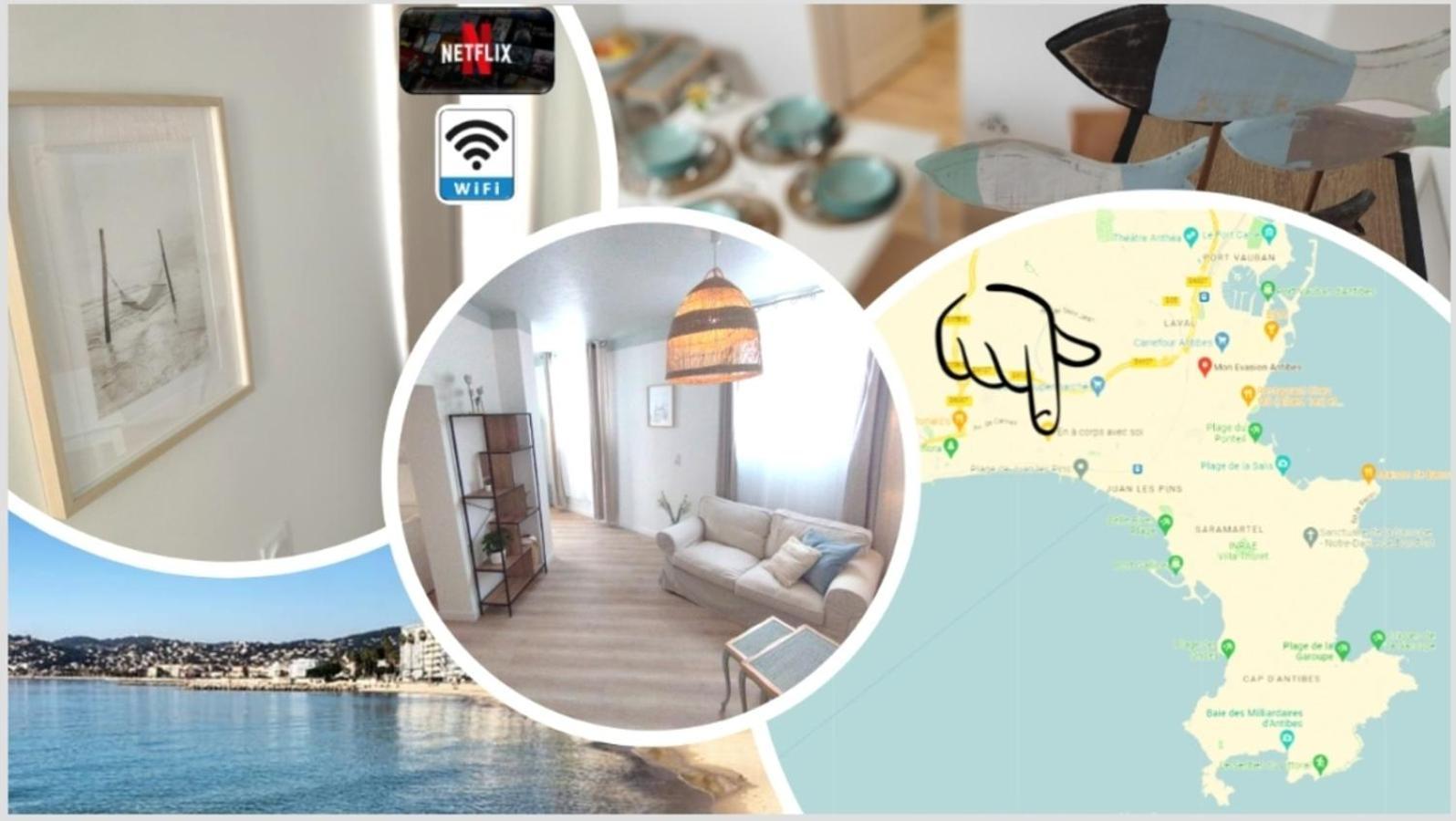 Plage & Confort 3 Pieces Parking Clim Et Wifi Antibes Zewnętrze zdjęcie
